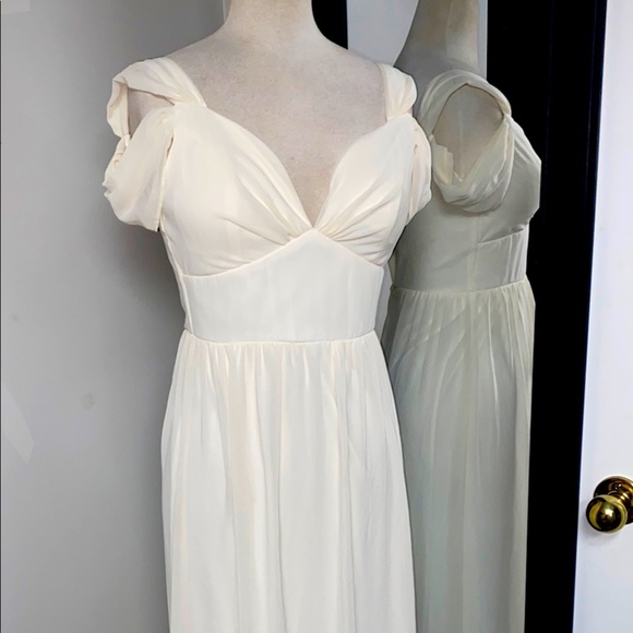 vintage wedding dress off the shoulder midi boho style - Picture 1 of 8